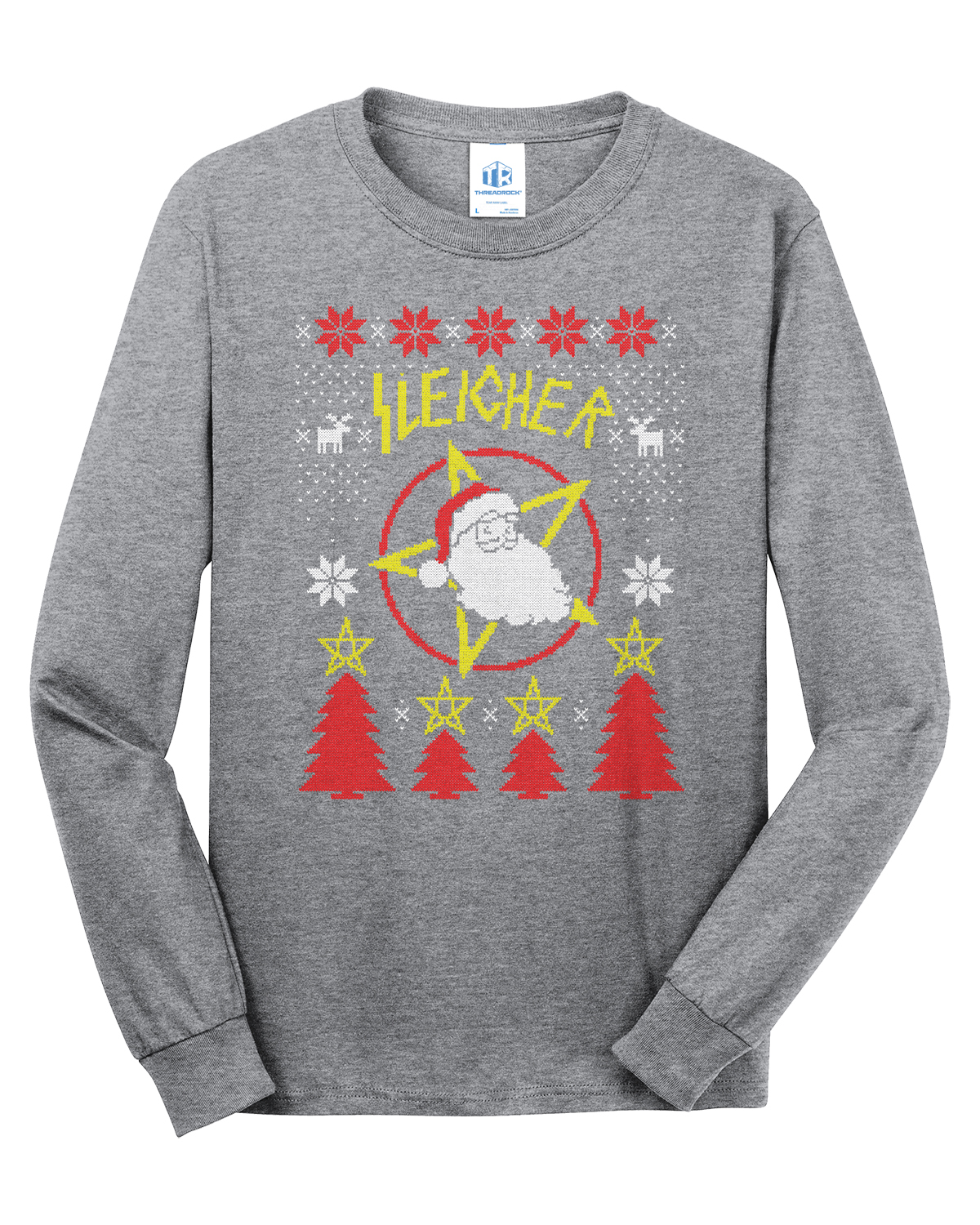 Schlitten Weihnachtsmann Ugly Christmas Herren Langarm T-Shirt Geschenk - Bild 8 von 8