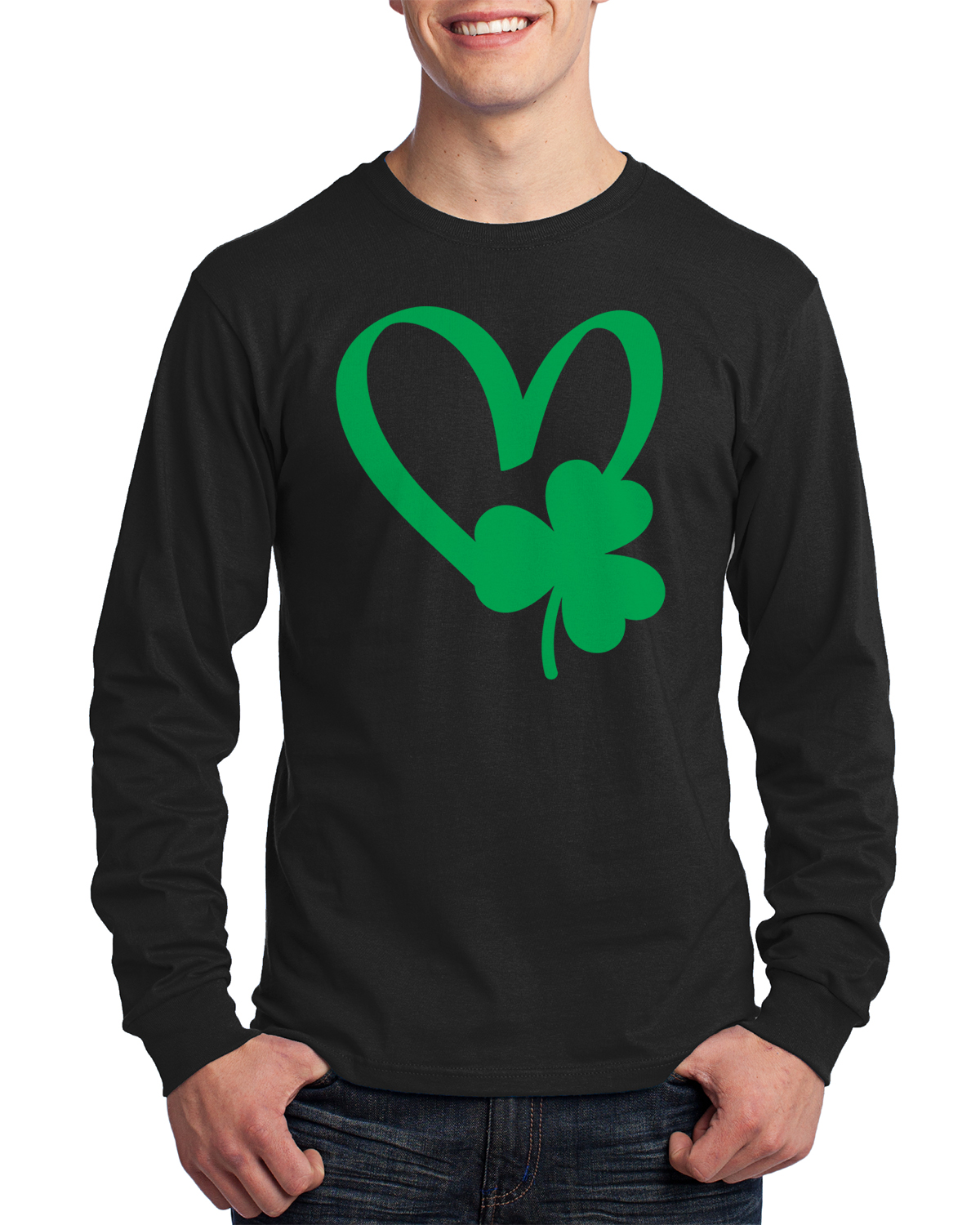 St Patricks Day Shirt Irish Shamrock Clover Youth Kids Long Sleeve T-Shirt 
