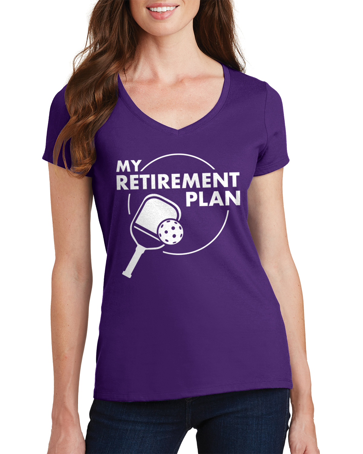 My Retirement Plan Pickleball Damen T-Shirt V-Ausschnitt lustig - Bild 7 von 10