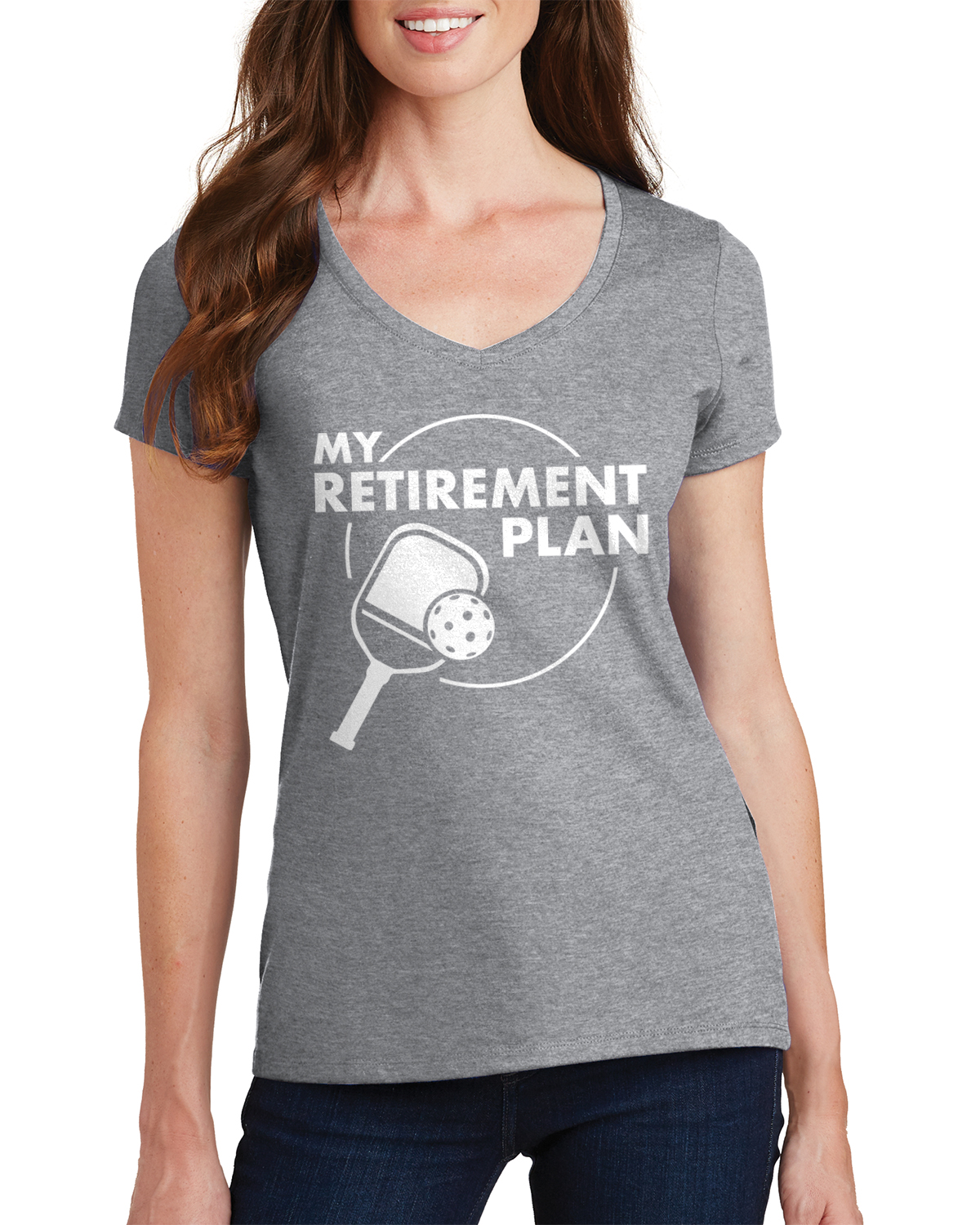 My Retirement Plan Pickleball Damen T-Shirt V-Ausschnitt lustig - Bild 10 von 10
