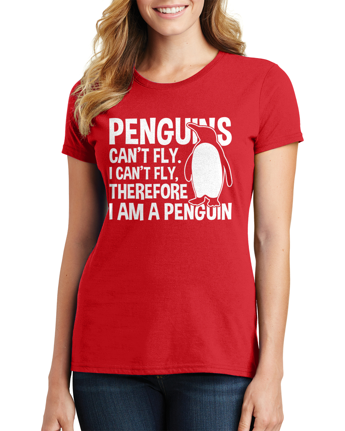 Camiseta para mujer Penguins Can't Fly Funny Penguin - Imagen 8 de 10