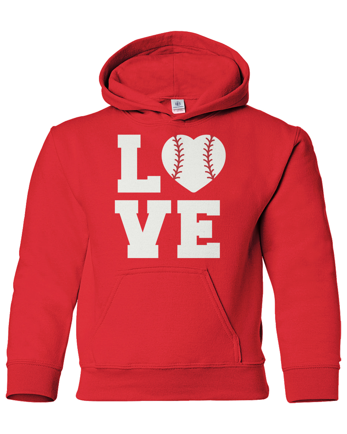 Love Baseball or Softball Heart Youth Hoodie Sweatshirt Player Athlete Gift - Picture 8 of 10