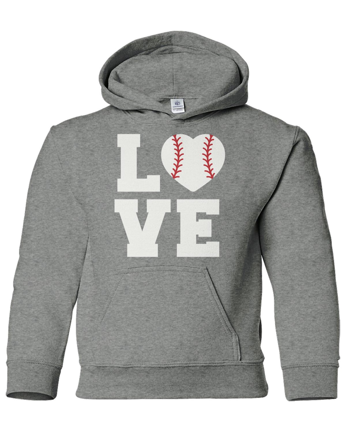 Love Baseball or Softball Heart Youth Hoodie Sweatshirt Player Athlete Gift - Picture 10 of 10