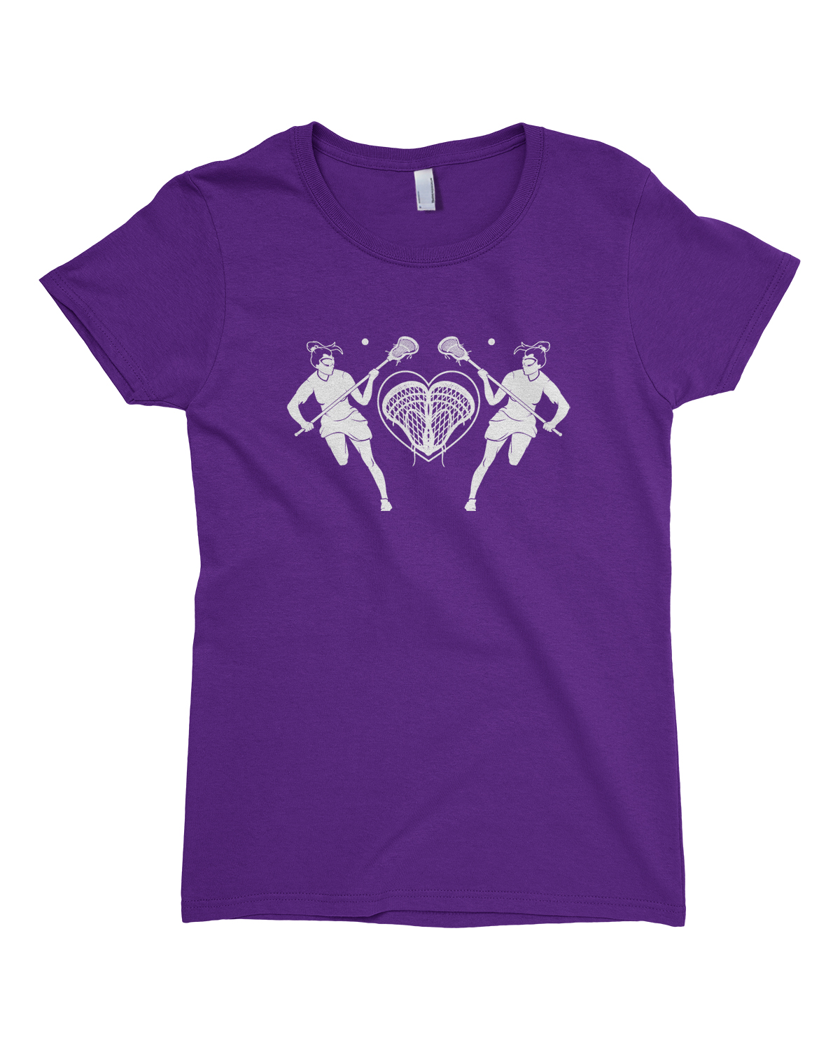 Lacrosse Players with Heart Girls Fitted T-Shirt Lax Gift - Picture 8 of 11