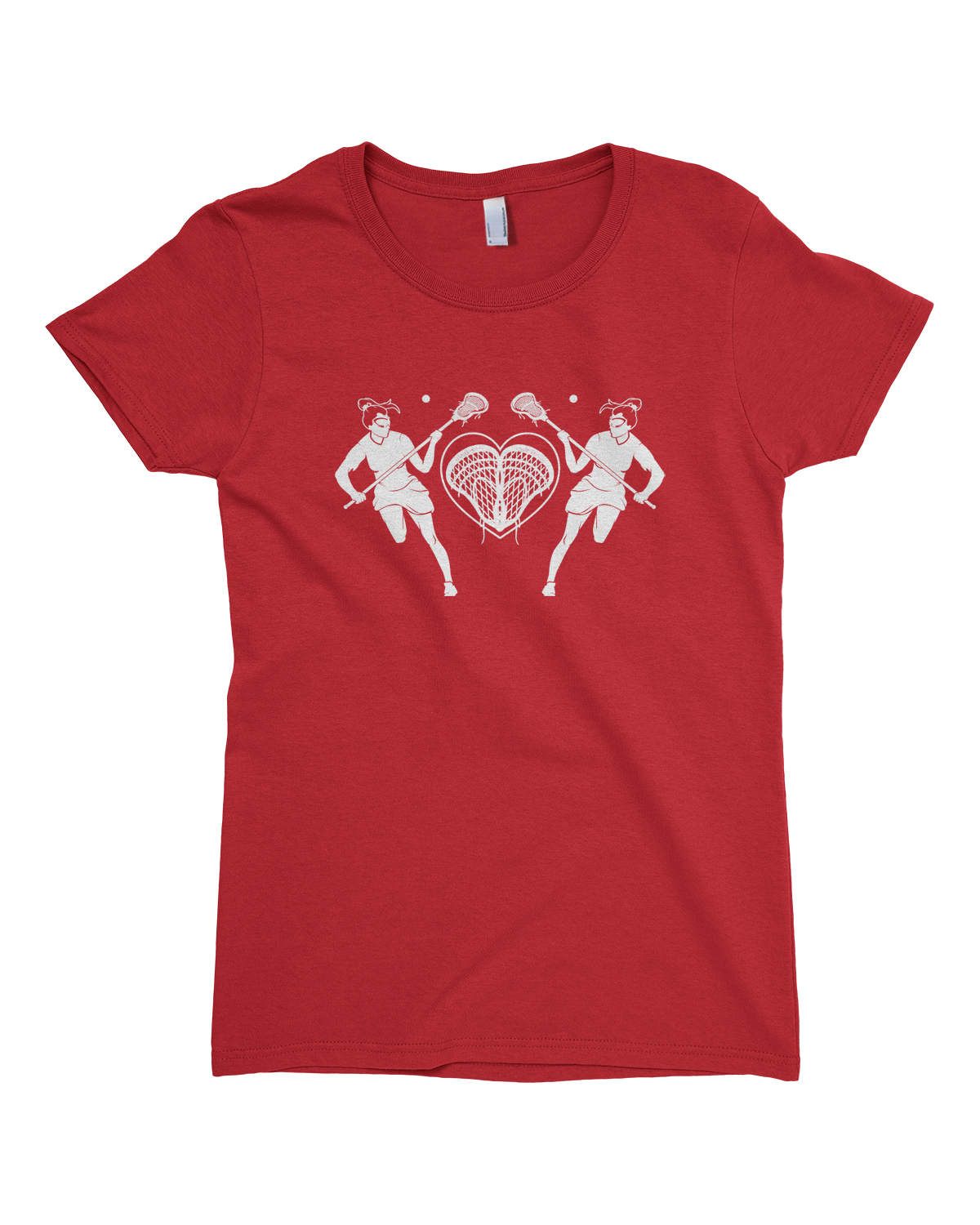 Lacrosse Players with Heart Girls Fitted T-Shirt Lax Gift - Picture 9 of 11