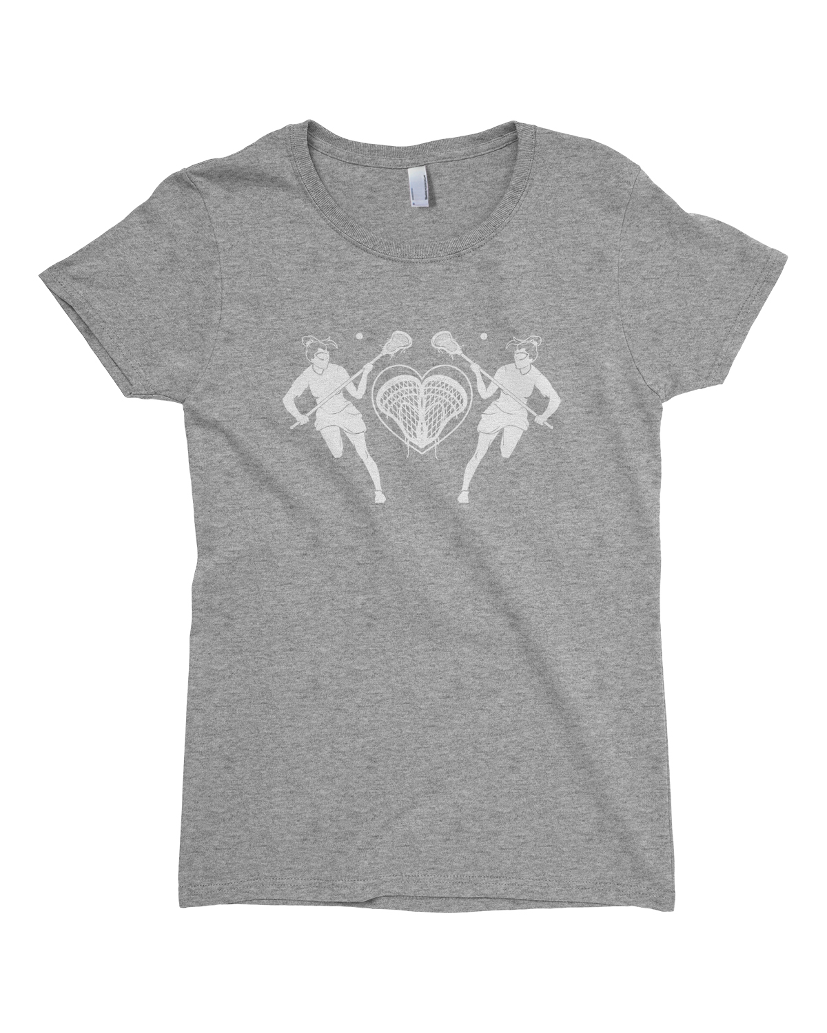 Lacrosse Players with Heart Girls Fitted T-Shirt Lax Gift - Picture 10 of 11