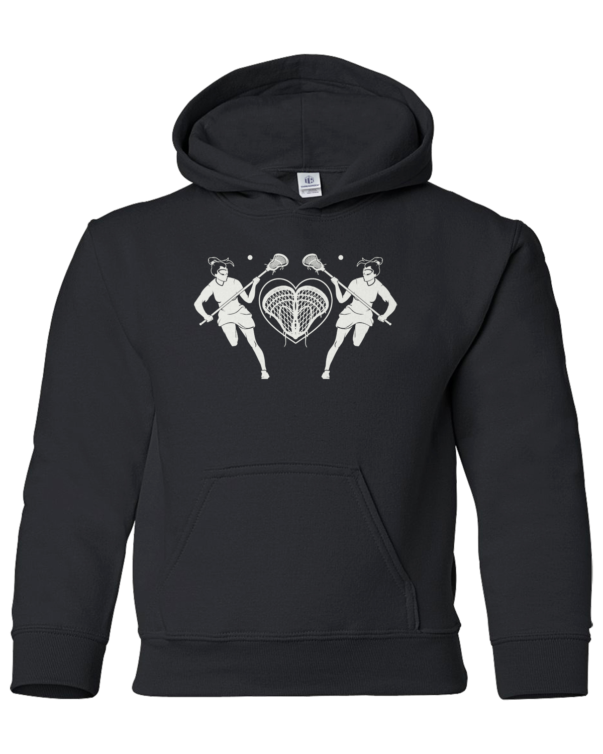 Lacrosse Players with Heart Youth Hoodie Sweatshirt Lax Gift - Picture 2 of 10