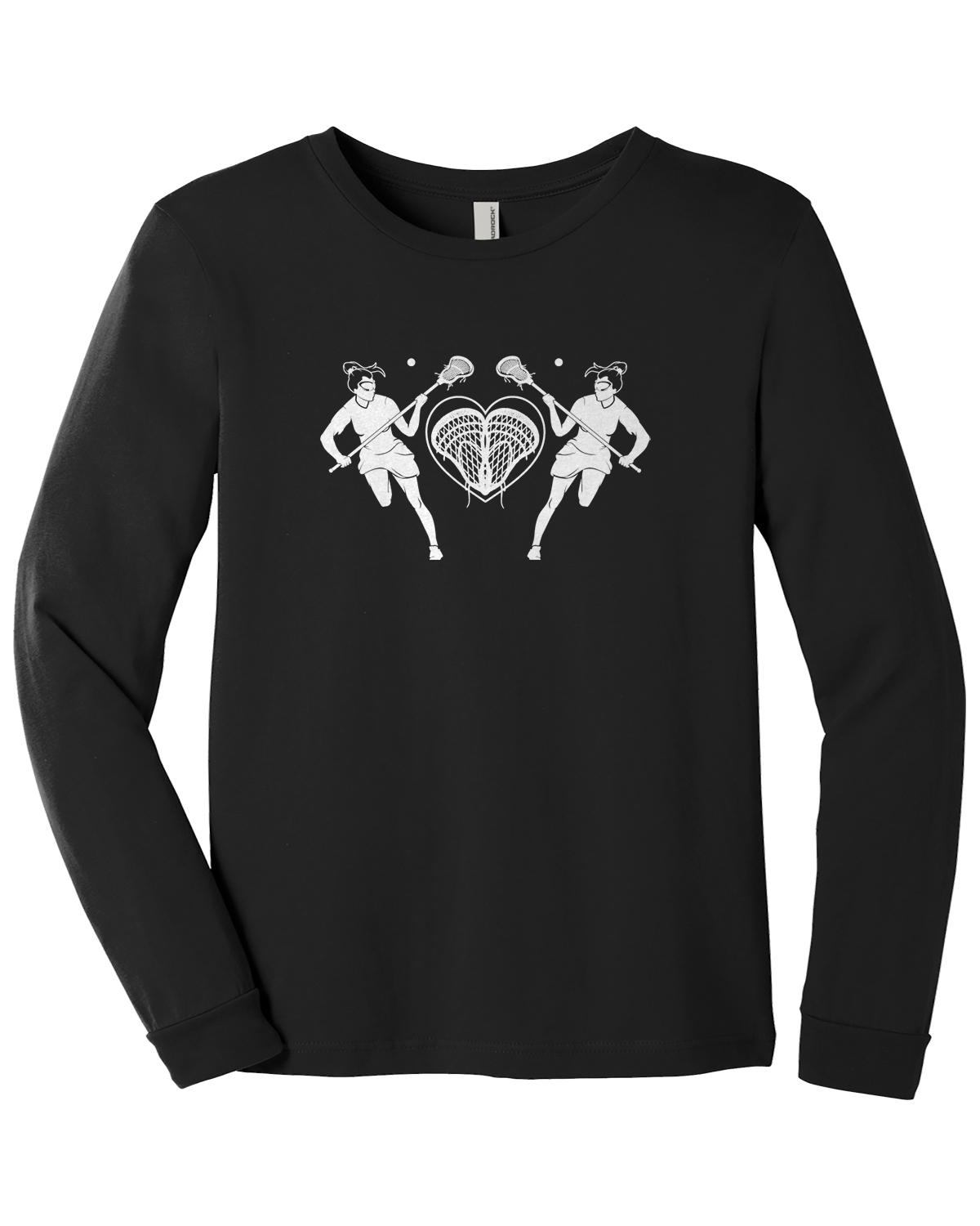 Boys Lacrosse Player Typography Youth Long Sleeve T-Shirt Team Gift Idea 