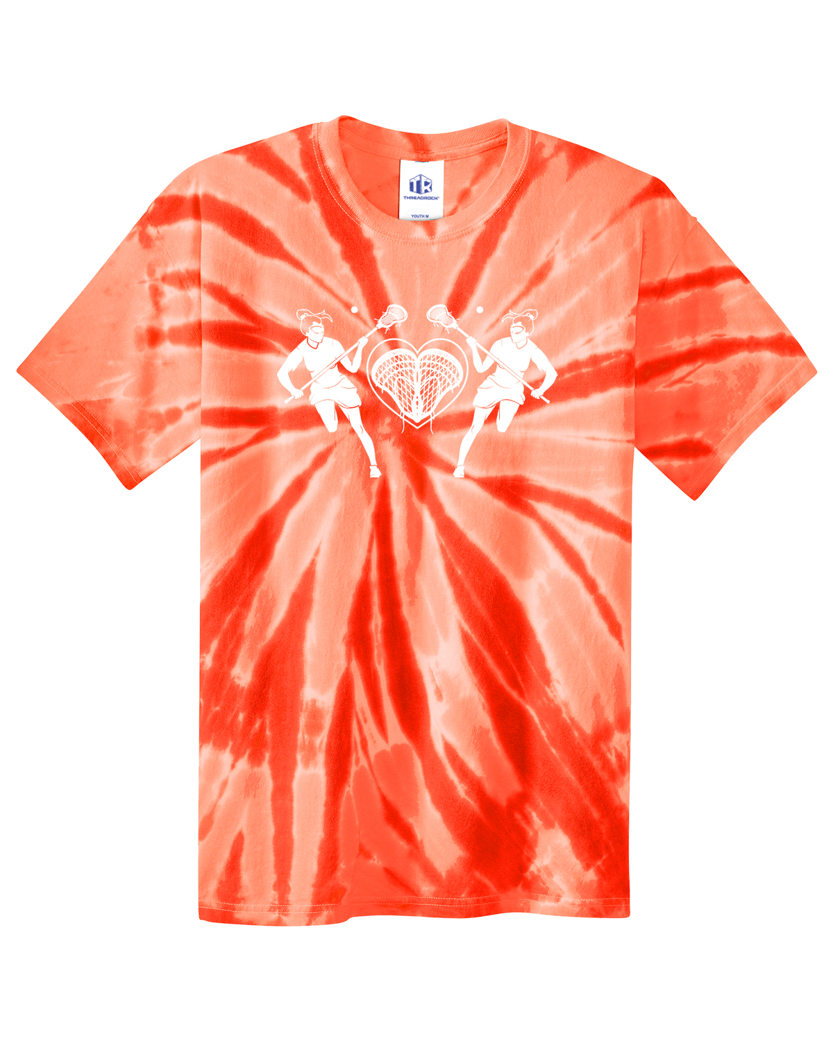 Lacrosse Players with Heart Youth Tie Dye T-Shirt Lax Gift - Picture 7 of 13