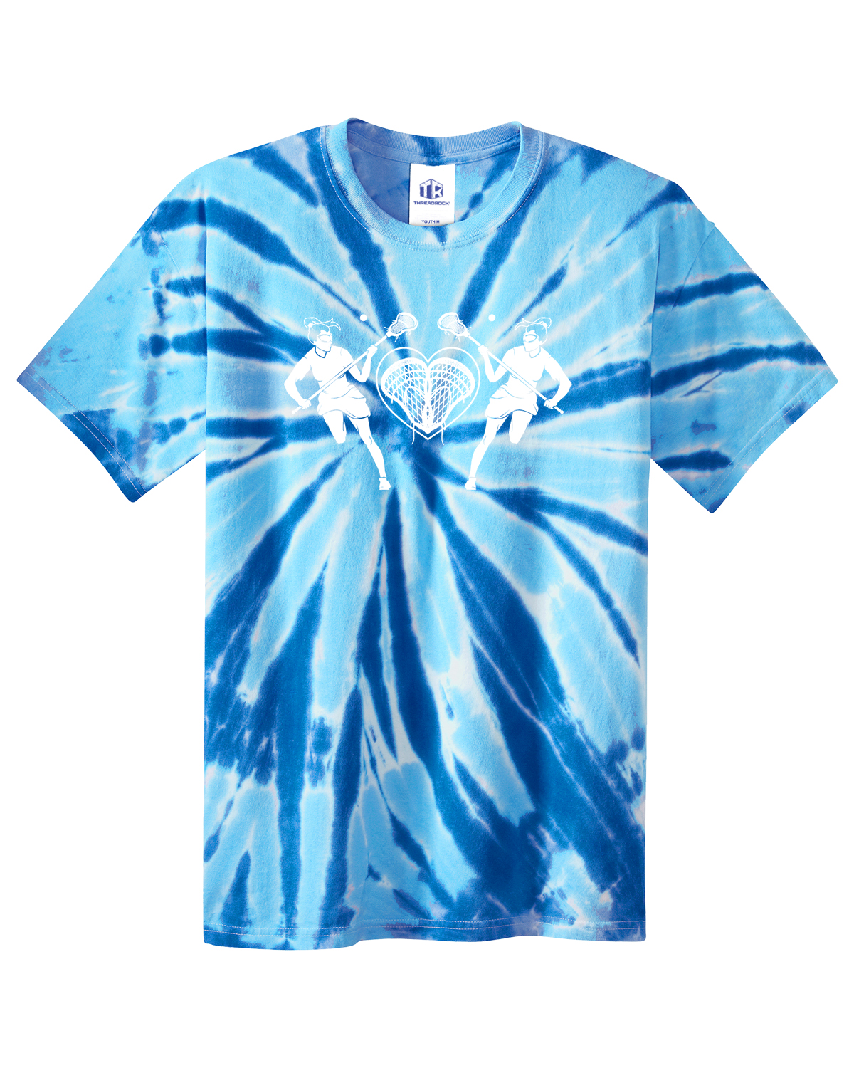 Lacrosse Players with Heart Youth Tie Dye T-Shirt Lax Gift - Picture 11 of 13