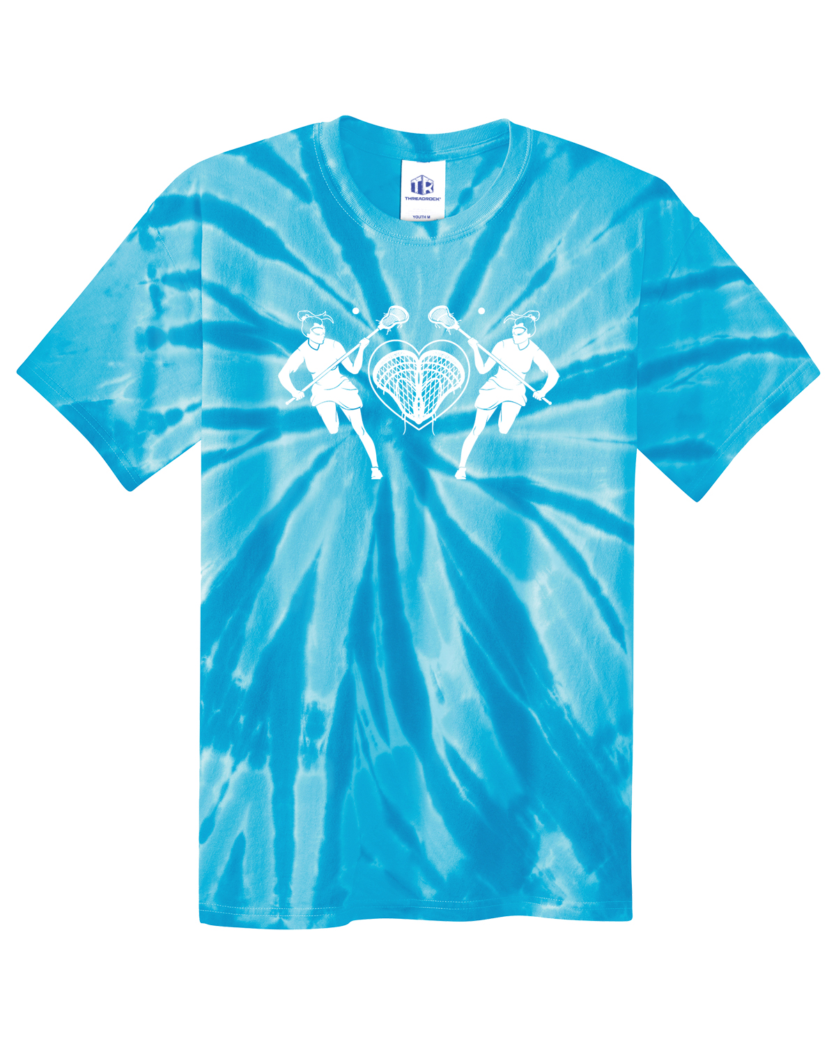 Lacrosse Players with Heart Youth Tie Dye T-Shirt Lax Gift - Picture 12 of 13