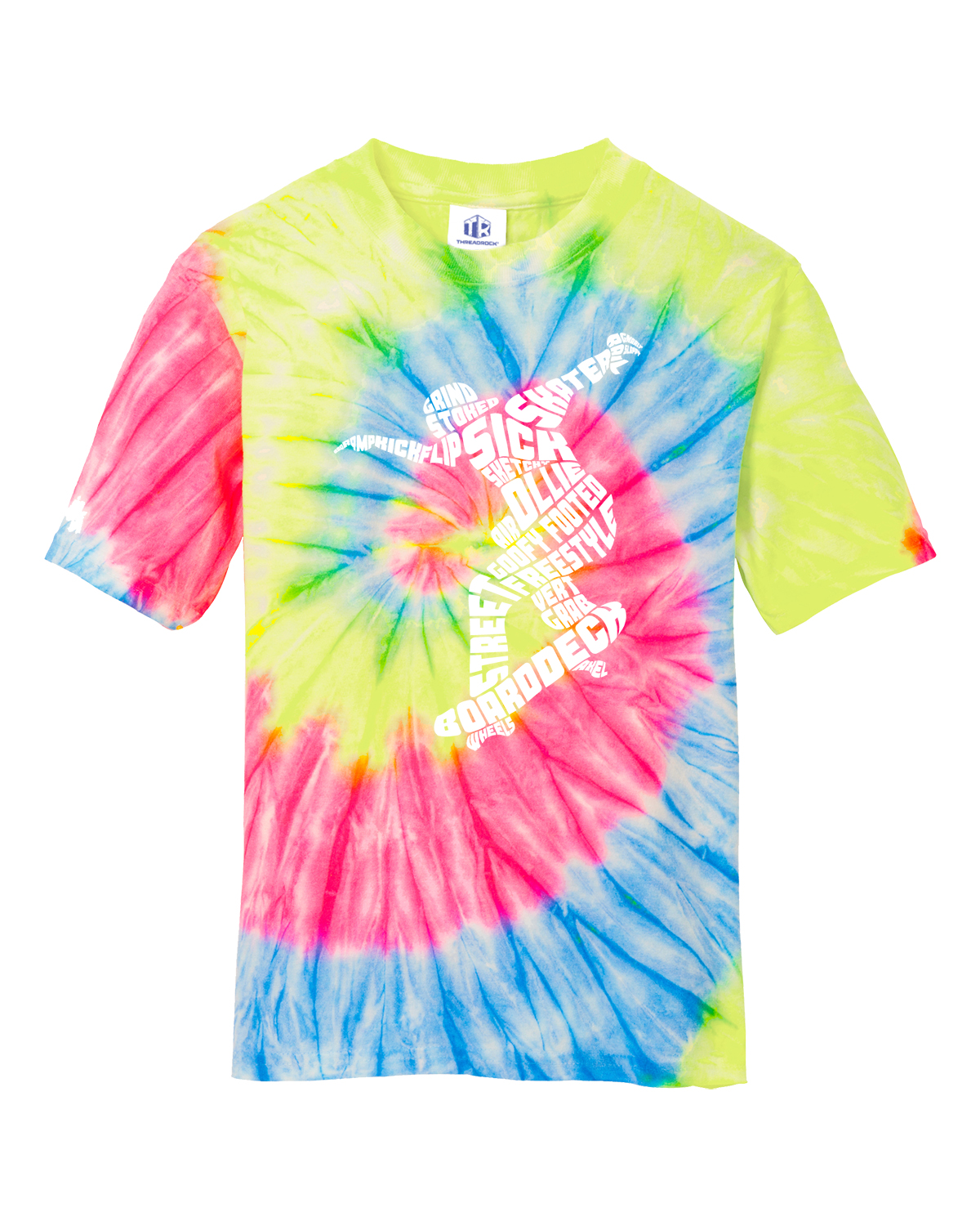 Skateboarder Typography Youth Tie Dye T-Shirt Skateboard - Picture 6 of 9