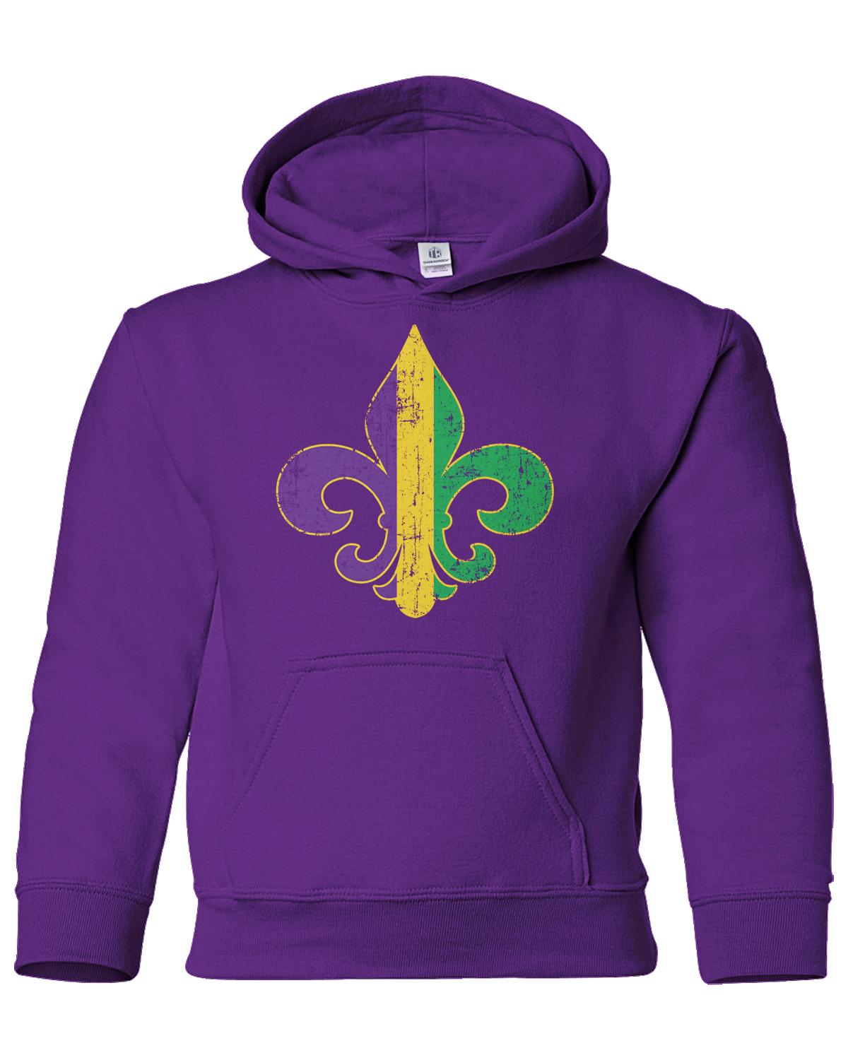 Mardi Gras Fleur De Lis Youth Hoodie Sweatshirt New Orleans Fat Tuesday - Picture 7 of 10