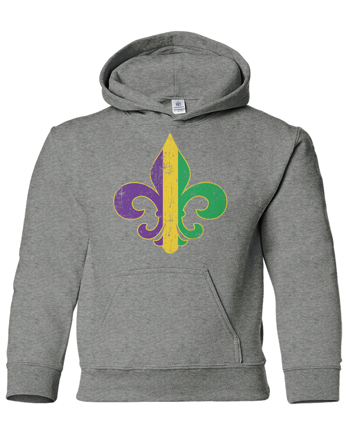 Mardi Gras Fleur De Lis Youth Hoodie Sweatshirt New Orleans Fat Tuesday - Picture 10 of 10