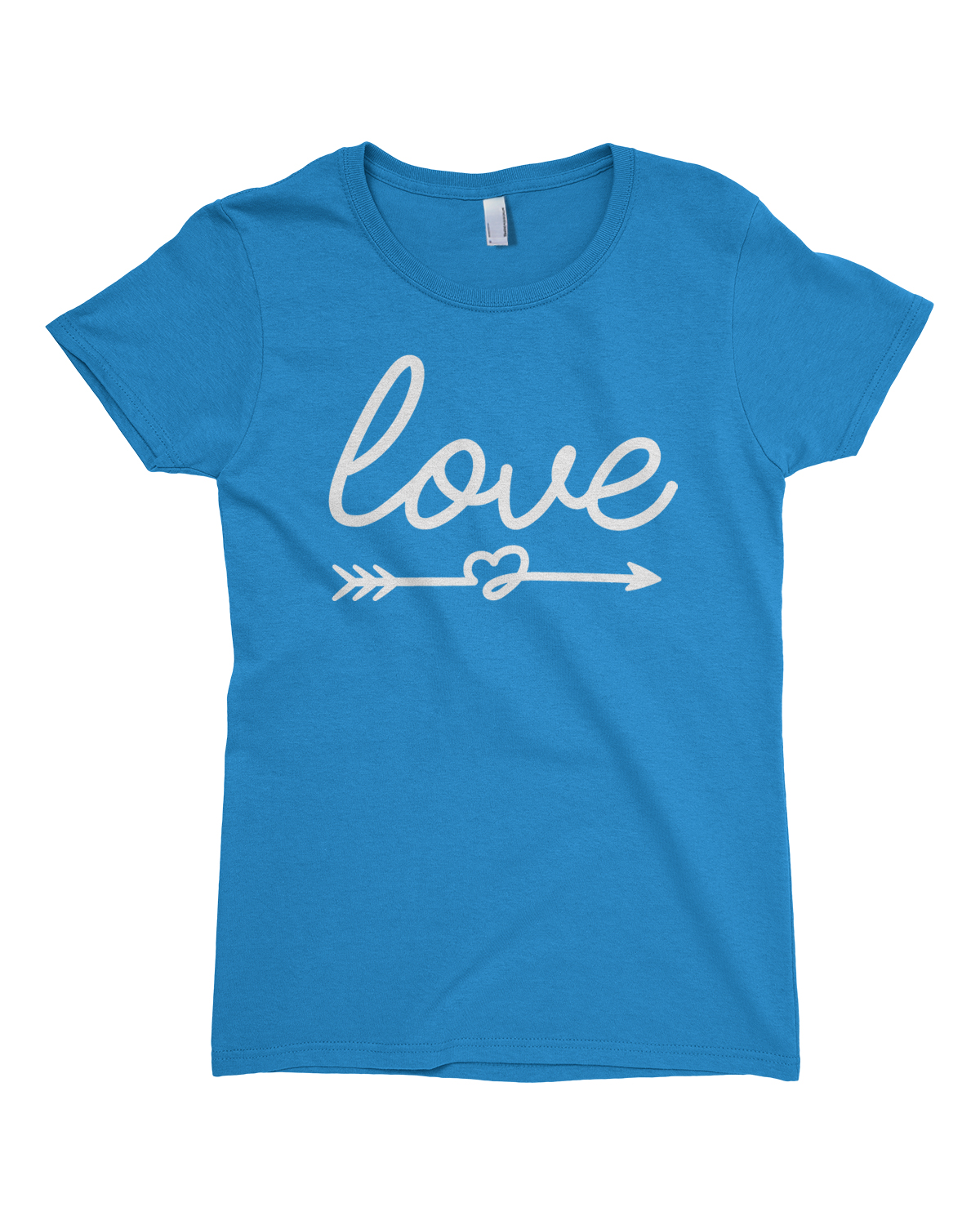 Script Love with Heart Arrow Girls Fitted T-Shirt Valentine's Day - Picture 11 of 11